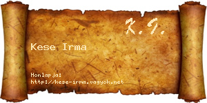 Kese Irma névjegykártya